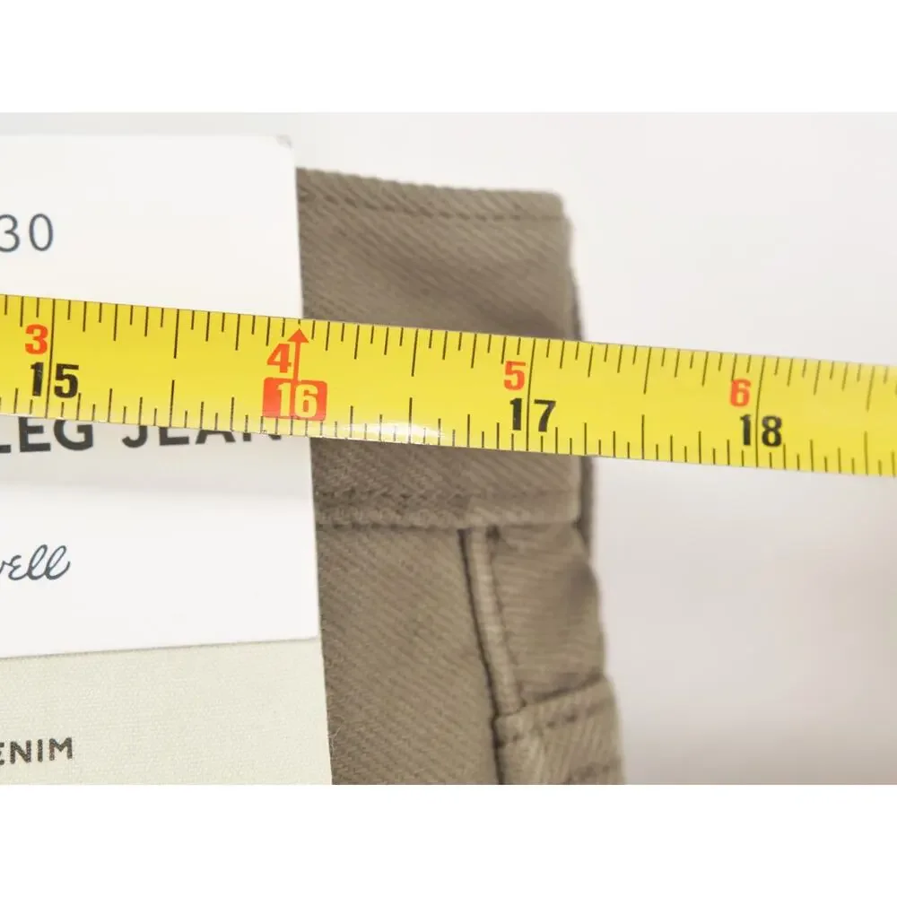 NWT Madewell The 1991 Straight-Leg Jean Mens 32x30 Rigid Denim Green Brown NW217